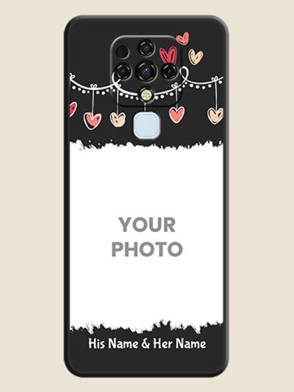 Custom Pink Love Hangings with Name on Space Black Custom Soft Matte Phone Cases - Tecno Camon 16 - alternate view