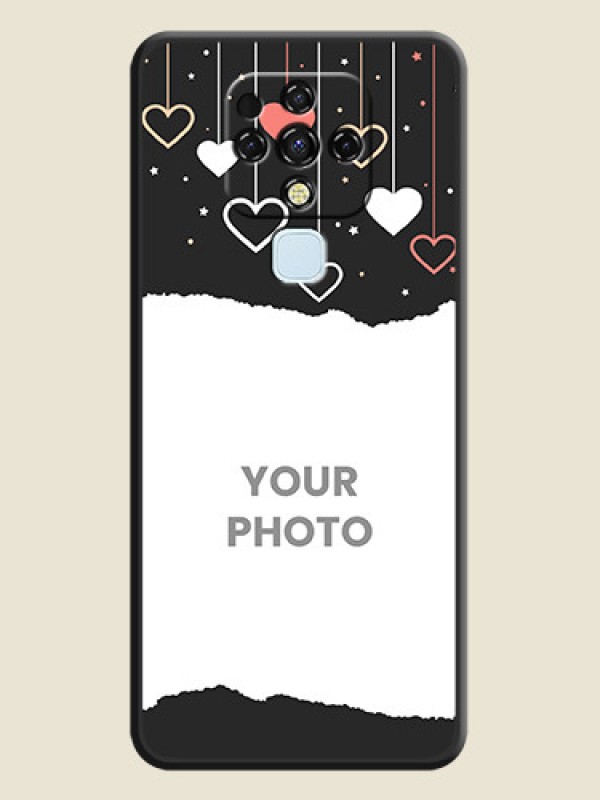 Custom Love Hangings with Splash Wave Picture on Space Black Custom Soft Matte Phone Back Cover - Tecno Camon 16 - alternate view