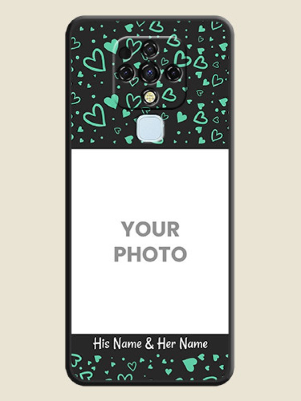 Custom Sea Green Indefinite Love Pattern on Photo on Space Black Soft Matte Mobile Cover - Tecno Camon 16 - alternate view