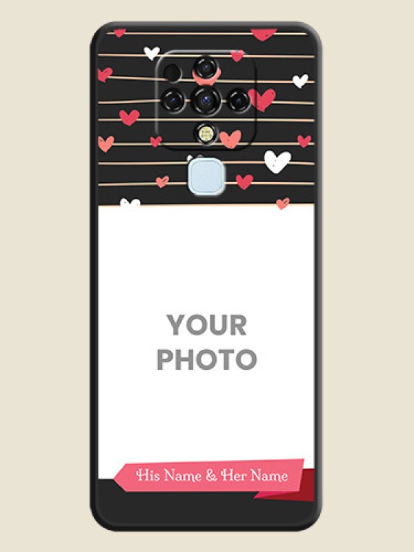 Custom Love Pattern with Name on Pink Ribbon  on Photo on Space Black Soft Matte Back Cover - Tecno Camon 16 - alternate view