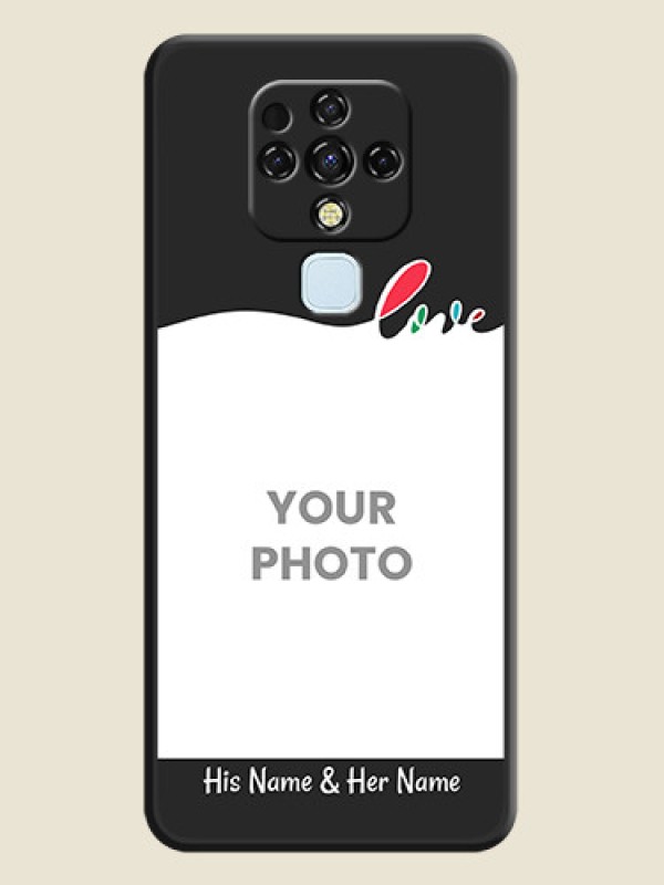 Custom Fall in Love Pattern with Picture on Photo on Space Black Soft Matte Mobile Case - Tecno Camon 16 - alternate view