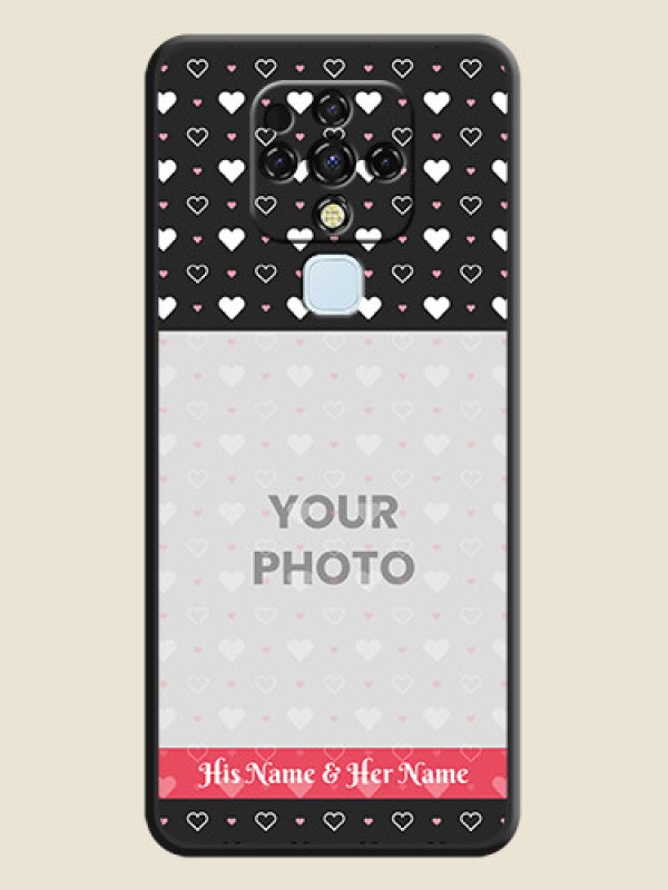 Custom White Color Love Symbols with Text Design on Photo on Space Black Soft Matte Phone Cover - Tecno Camon 16 - alternate view