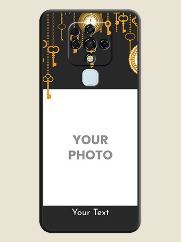 Custom Decorative Design with Text on Space Black Custom Soft Matte Back Cover - Tecno Camon 16 - alternate view