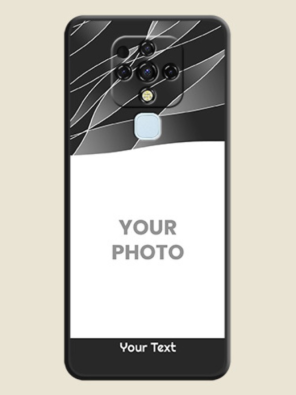 Custom Mixed Wave Lines on Photo on Space Black Soft Matte Mobile Cover - Tecno Camon 16 - alternate view