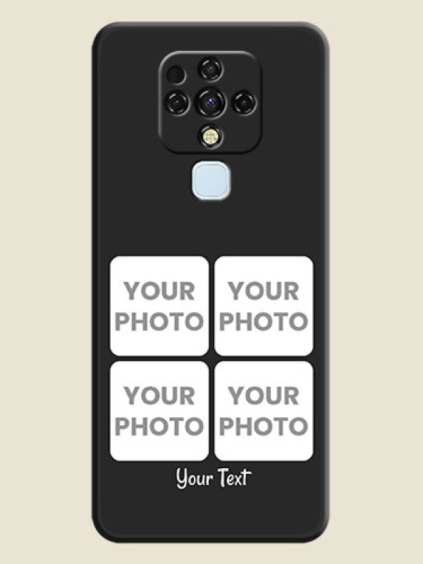 Custom Floral Art with 6 Image Holder on Photo on Space Black Soft Matte Mobile Case - Tecno Camon 16 - alternate view