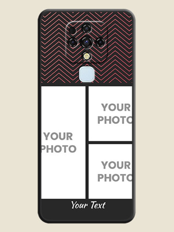Custom Wave Pattern with 3 Image Holder on Space Black Custom Soft Matte Back Cover - Tecno Camon 16 - alternate view