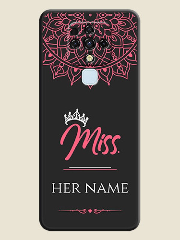 Custom Mrs Name with Floral Design on Space Black Personalized Soft Matte Phone Covers - Tecno Camon 16 - alternate view