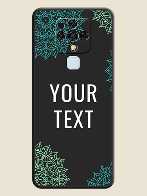 Custom Your Name with Floral Design on Space Black Custom Soft Matte Back Cover - Tecno Camon 16 - alternate view
