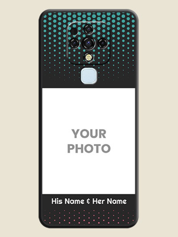 Custom Faded Dots with Grunge Photo Frame and Text on Space Black Custom Soft Matte Phone Cases - Tecno Camon 16 - alternate view