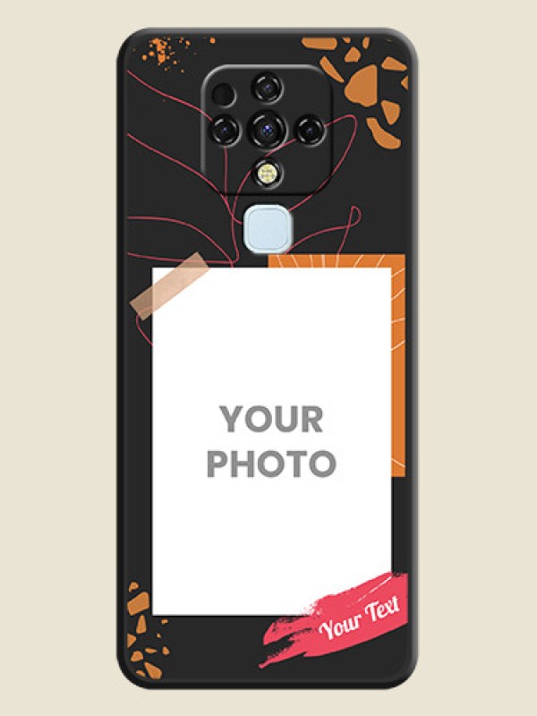 Custom Orange Photo Frame on Space Black Custom Soft Matte Phone Back Cover - Tecno Camon 16 - alternate view