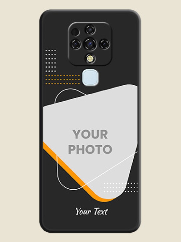 Custom Yellow Triangle on Photo on Space Black Soft Matte Phone Cover - Tecno Camon 16 - alternate view
