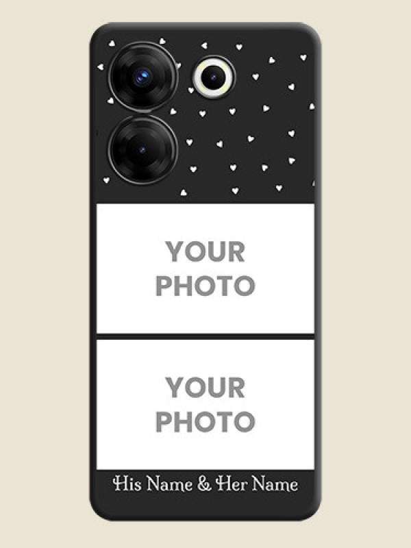 Custom Miniature Love Symbols with Name on Space Black Custom Soft Matte Back Cover - Tecno Camon 20 Pro - alternate view