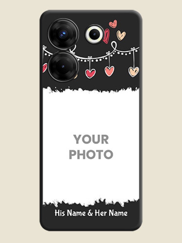 Custom Pink Love Hangings with Name on Space Black Custom Soft Matte Phone Cases - Tecno Camon 20 Pro - alternate view