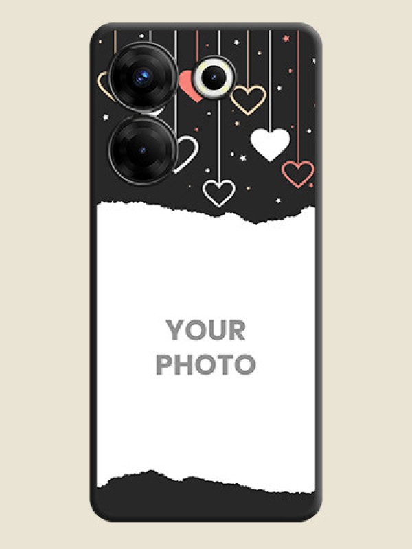 Custom Love Hangings with Splash Wave Picture on Space Black Custom Soft Matte Phone Back Cover - Tecno Camon 20 Pro - alternate view