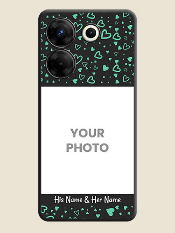 Custom Sea Green Indefinite Love Pattern - Photo on Space Black Soft Matte Mobile Cover - Tecno Camon 20 Pro - alternate view
