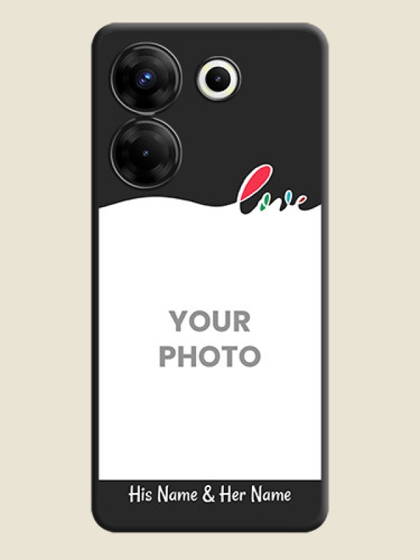 Custom Fall in Love Pattern with Picture - Photo on Space Black Soft Matte Mobile Case - Tecno Camon 20 Pro - alternate view