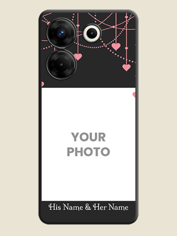 Custom Pink Love Hangings with Text on Space Black Custom Soft Matte Back Cover - Tecno Camon 20 Pro - alternate view