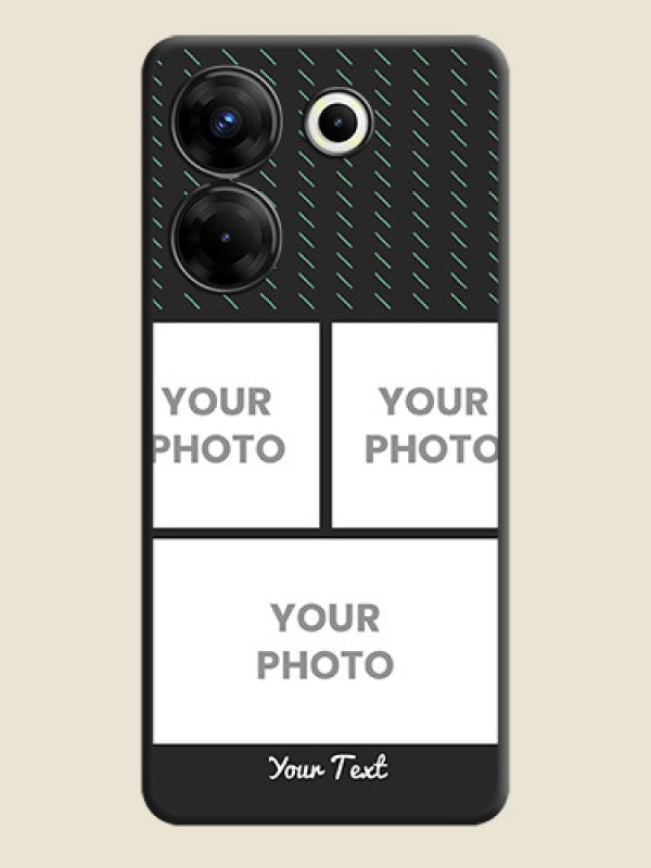 Custom Cross Dotted Pattern with 2 Image Holder on Personalised Space Black Soft Matte Cases - Tecno Camon 20 Pro - alternate view