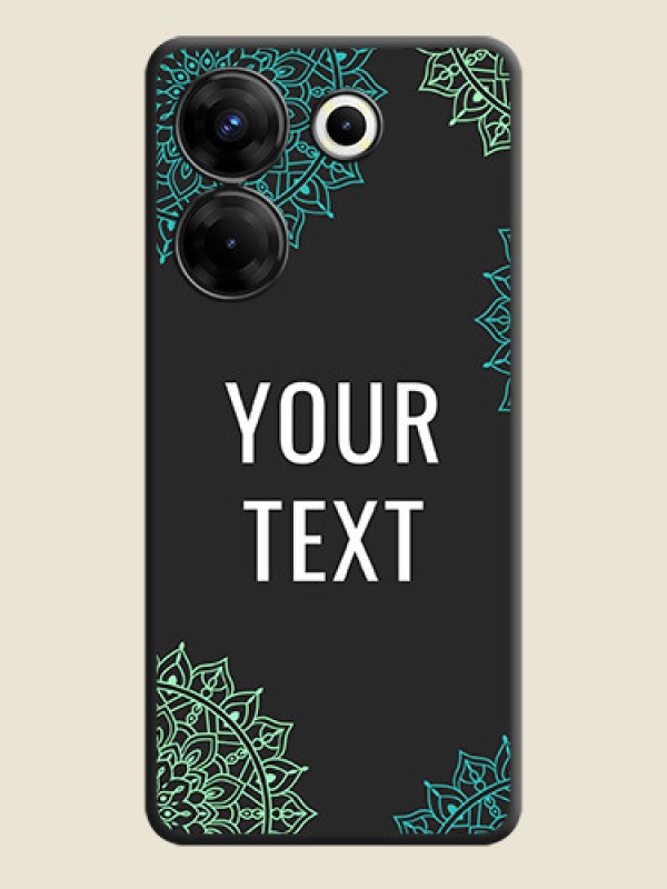 Custom Your Name with Floral Design on Space Black Custom Soft Matte Back Cover - Tecno Camon 20 Pro - alternate view