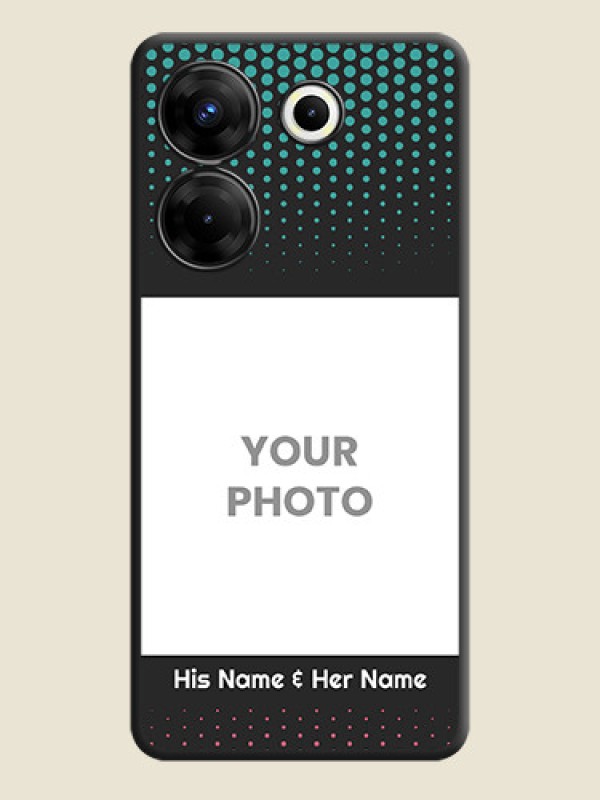 Custom Faded Dots with Grunge Photo Frame and Text on Space Black Custom Soft Matte Phone Cases - Tecno Camon 20 Pro - alternate view