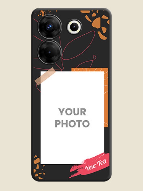Custom Orange Photo Frame on Space Black Custom Soft Matte Phone Back Cover - Tecno Camon 20 Pro - alternate view