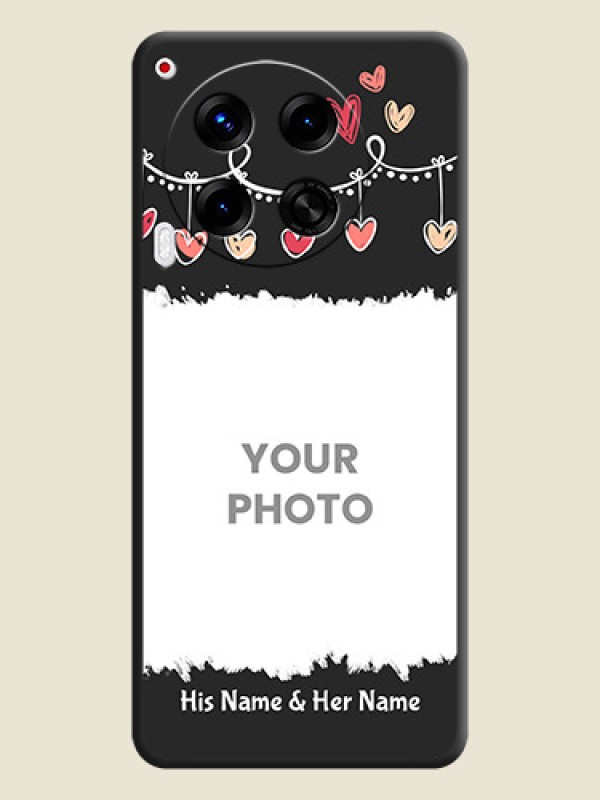 Custom Pink Love Hangings with Name On Space Black Custom Soft Matte Mobile Back Cover - Camon 30 5G - alternate view