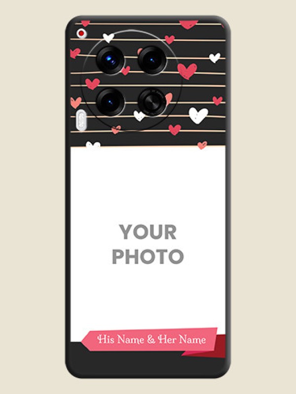 Custom Love Pattern with Name on Pink Ribbon on Photo On Space Black Custom Soft Matte Mobile Back Cover - Camon 30 5G - alternate view