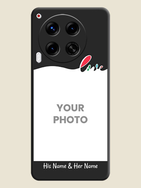 Custom Fall in Love Pattern with Picture on Photo On Space Black Custom Soft Matte Mobile Back Cover - Camon 30 5G - alternate view