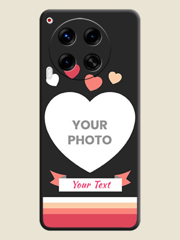 Custom Love Shaped Photo with Colorful Stripes On Space Black Custom Soft Matte Mobile Back Cover - Camon 30 5G - alternate view