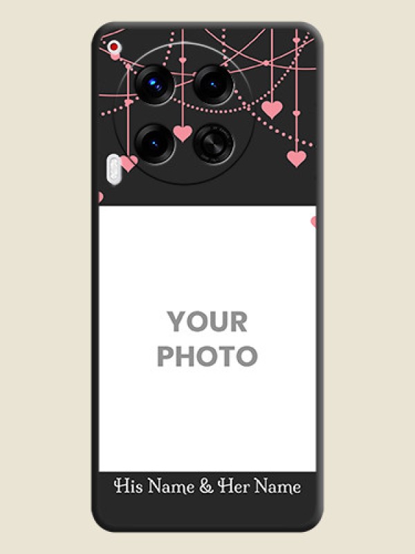 Custom Pink Love Hangings with Text On Space Black Custom Soft Matte Mobile Back Cover - Camon 30 5G - alternate view