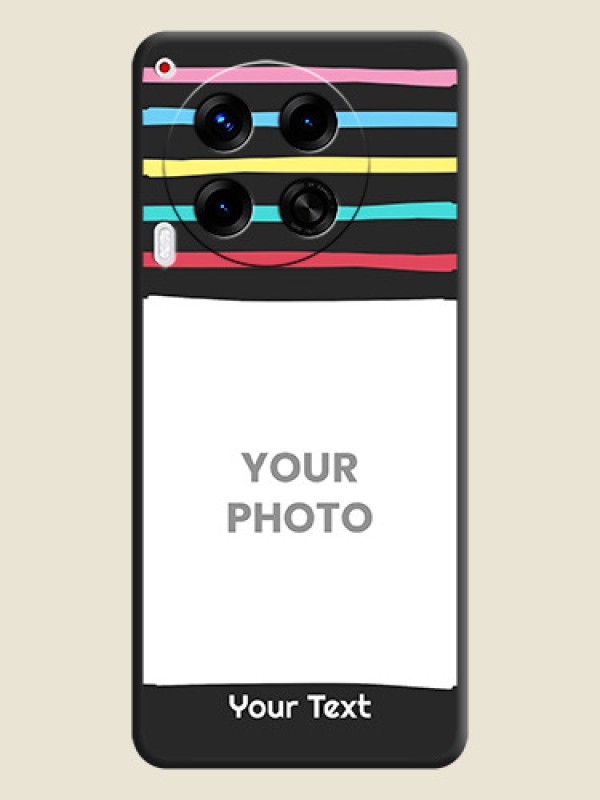 Custom Multicolor Lines with Image On Space Black Custom Soft Matte Mobile Back Cover - Camon 30 5G - alternate view