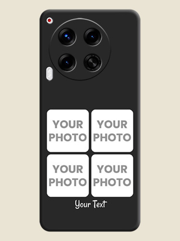 Custom Floral Art with 6 Image Holder on Photo On Space Black Custom Soft Matte Mobile Back Cover - Camon 30 5G - alternate view
