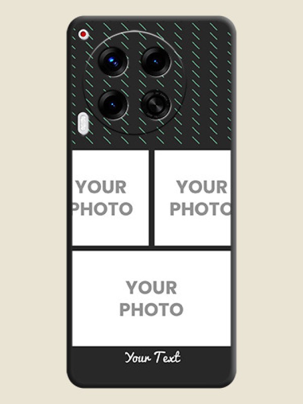 Custom Cross Dotted Pattern with 2 Image Holder On Space Black Custom Soft Matte Mobile Back Cover - Camon 30 5G - alternate view