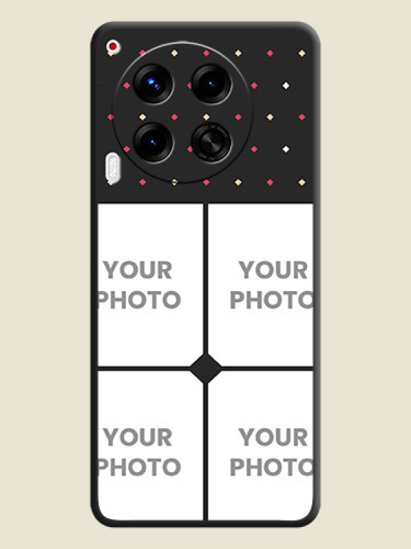 Custom Multicolor Dotted Pattern with 4 Image Holder On Space Black Custom Soft Matte Mobile Back Cover - Camon 30 5G - alternate view