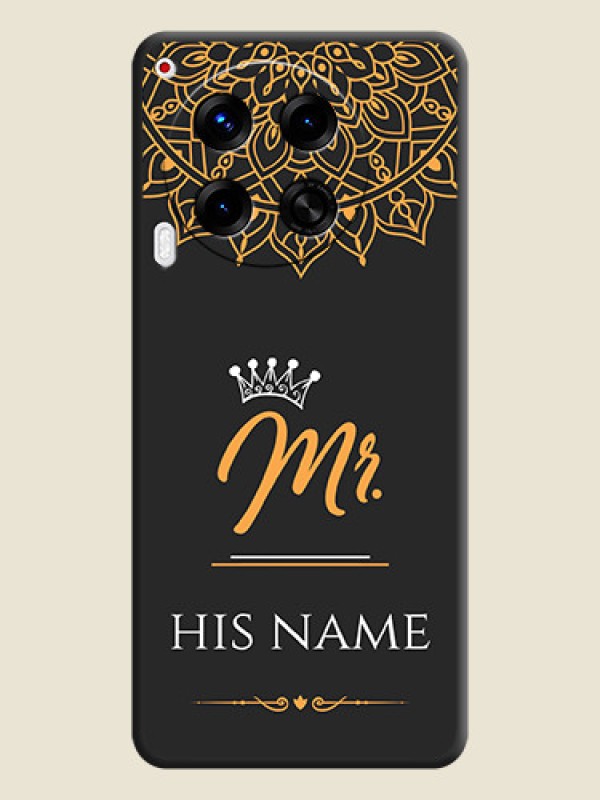 Custom Mr Name with Floral Design On Space Black Custom Soft Matte Mobile Back Cover - Camon 30 5G - alternate view