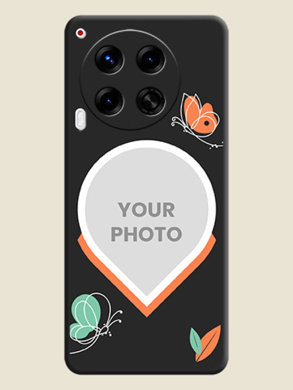 Custom Upload Pic With Simple Butterly Design On Space Black Custom Soft Matte Mobile Back Cover - Camon 30 5G - alternate view