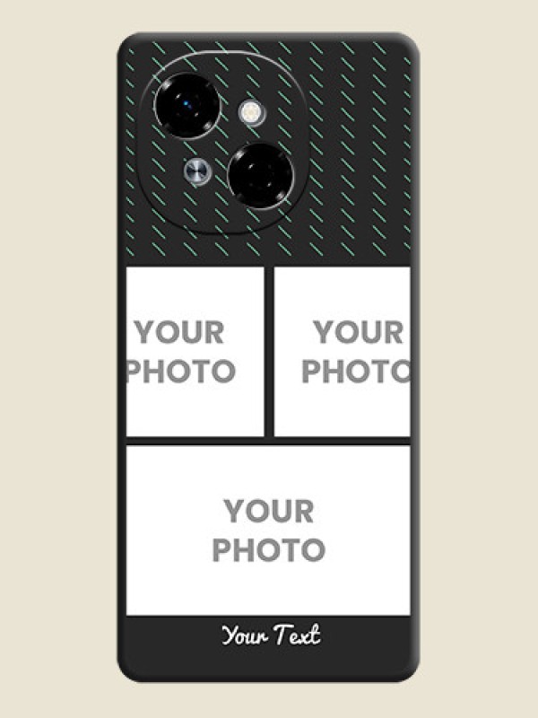 Custom Cross Dotted Pattern with 2 Image Holder On Space Black Custom Soft Matte Mobile Back Cover - Tecno Pop 9 4G - alternate view