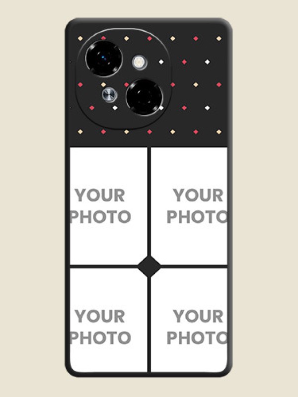 Custom Multicolor Dotted Pattern with 4 Image Holder On Space Black Custom Soft Matte Mobile Back Cover - Tecno Pop 9 4G - alternate view