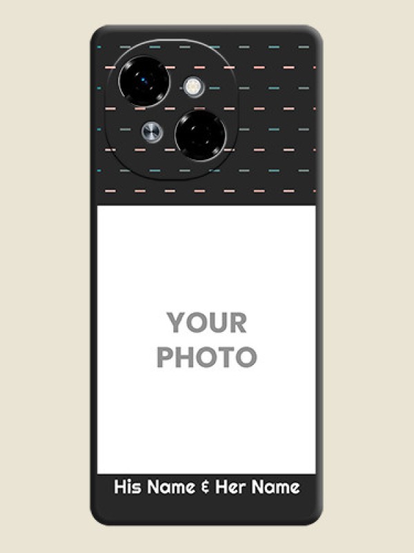 Custom Line Pattern Design with Text On Space Black Custom Soft Matte Mobile Back Cover - Tecno Pop 9 4G - alternate view