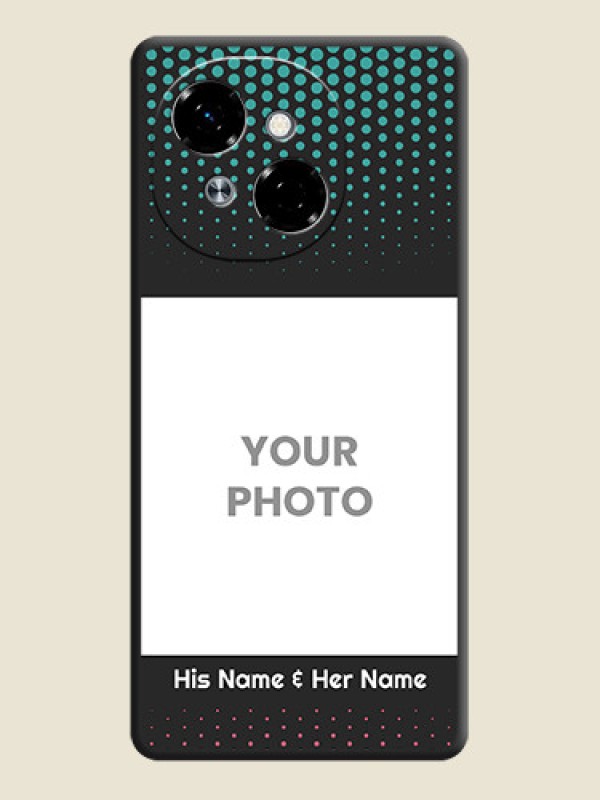 Custom Faded Dots with Grunge Photo Frame and Text On Space Black Custom Soft Matte Mobile Back Cover - Tecno Pop 9 4G - alternate view