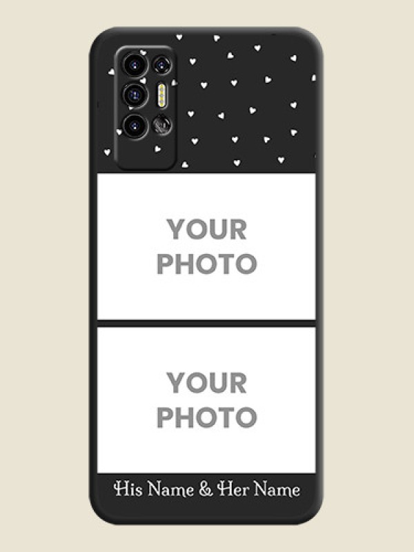 Custom Miniature Love Symbols with Name on Space Black Custom Soft Matte Back Cover - Tecno Pova 2 - alternate view