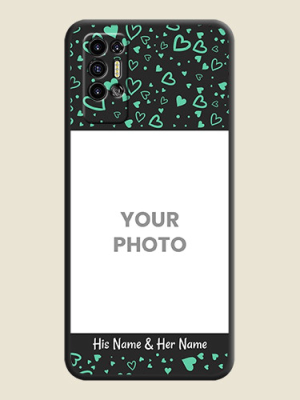 Custom Sea Green Indefinite Love Pattern on Photo on Space Black Soft Matte Mobile Cover - Tecno Pova 2 - alternate view