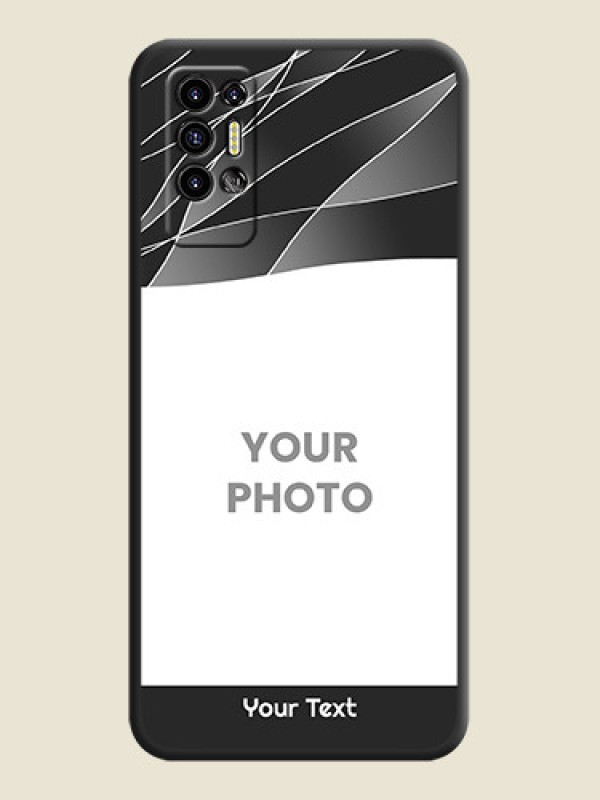 Custom Mixed Wave Lines on Photo on Space Black Soft Matte Mobile Cover - Tecno Pova 2 - alternate view