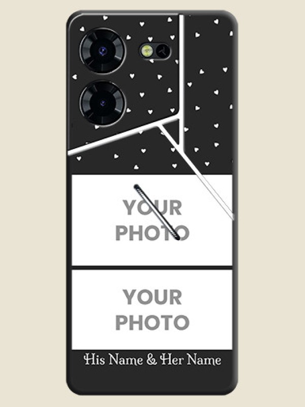 Custom Miniature Love Symbols with Name On Space Black Custom Soft Matte Mobile Back Cover - Pova 5 Pro 5G - alternate view