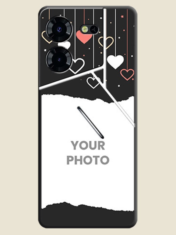Custom Love Hangings with Splash Wave Picture On Space Black Custom Soft Matte Mobile Back Cover - Pova 5 Pro 5G - alternate view