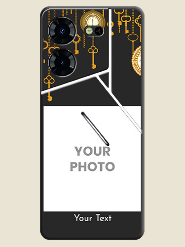 Custom Decorative Design with Text On Space Black Custom Soft Matte Mobile Back Cover - Pova 5 Pro 5G - alternate view