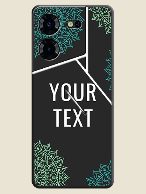 Custom Your Name with Floral Design On Space Black Custom Soft Matte Mobile Back Cover - Pova 5 Pro 5G - alternate view