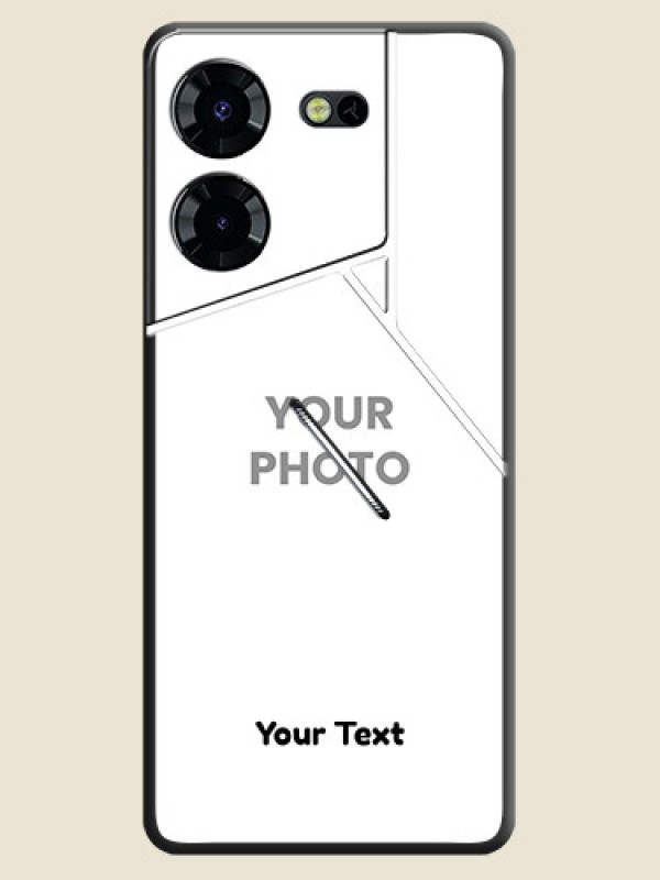 Custom Full Single Pic Upload With Text On Space Black Custom Soft Matte Mobile Back Cover - Pova 5 Pro 5G - alternate view