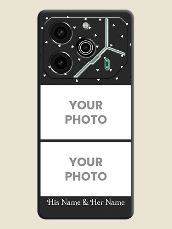 Custom Miniature Love Symbols with Name On Space Black Custom Soft Matte Mobile Back Cover - Pova 6 Pro 5G - alternate view