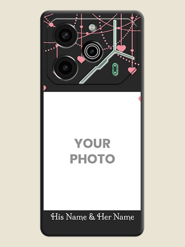 Custom Pink Love Hangings with Text On Space Black Custom Soft Matte Mobile Back Cover - Pova 6 Pro 5G - alternate view